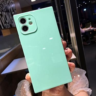 Imagem de Capa de telefone para iphone 12 11 pro 13pro max x xr xs max 7 8 plus se 2020 13 mini luxo design quadrado cores doces capa de tpu macio, ciano claro, para iphone 12 pro