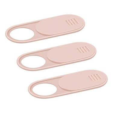 Imagem de Capa de câmera de webcam deslizante, capa de webcam para laptop 0,028 polegadas bloqueador de capa de webcam, proteja sua privacidade e segurança (rosa - pacote com 3)