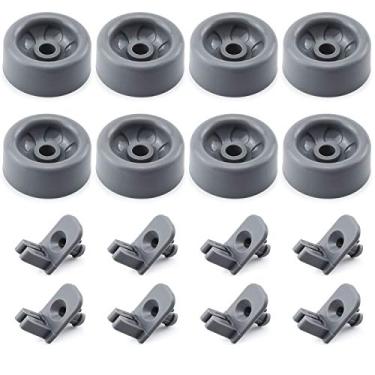 Imagem de Romalon WD35X21041 Dishwasher Wheels Lower Dishrack Roller Axle Kit WD12X10136 WD12X10277 Compatible with GE Profile Lower Rack Kit 8PC Studs and 8PC Rollers