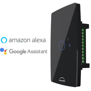 Imagem de Interruptor WiFi Touch Inteligente 1 botão Alexa Preto