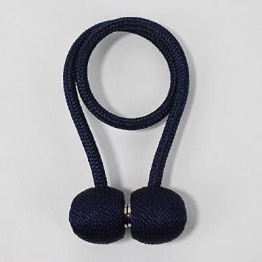 Imagem de 2 PCS Magnetic Pearl Ball Cortina Fivelas Cortina Tiebacks Retenções Fivela Clipes Varas de Cortina Acessórios Decorativos para Casa, Azul Marinho, 47 cm de comprimento