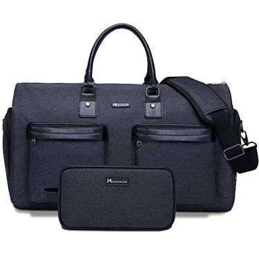 Imagem de Modoker Bolsas de vestuário para viagem, bolsa esportiva conversível com alça de ombro para homens e mulheres - 2 em 1 malas de viagem para pendurar, Preto Jet, 45L DUFFEL BAG, Macio