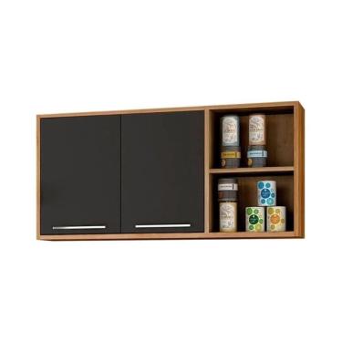 Imagem de Armário Aéreo 2 Portas Paris Sallêto Grafite Carvalho