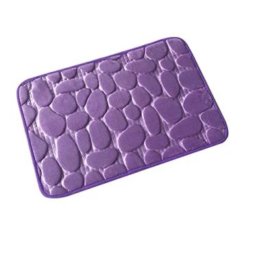 Imagem de SHENGANG Tapete de banho de banheiro Tapetes antiderrapantes na pia Banheira Tapete de chão lateral Capacho de banheiro Almofada de espuma de memória, Roxo, 40x60cm