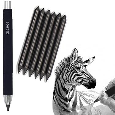 Imagem de iEasey Lapiseira Mecânica com 6 Peças de Grafite 4B, 5,6 mm, Preta, Largo, Recarregável, para Desenho, Rascunho, Artesanato, Esboço