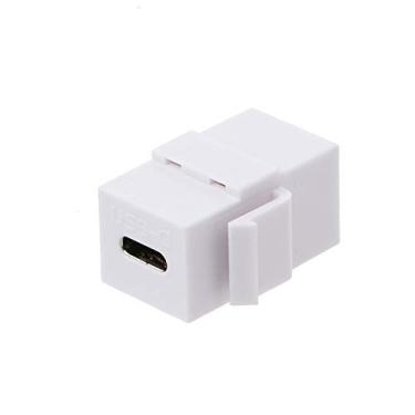Imagem de Conector USB C, conector Qaoquda USB 3.1 tipo C, inserção de teclado, fêmea para fêmea, tipo de acoplador para painel de tomada de placa de parede, branco
