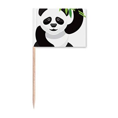 Imagem de Panda Chinês Bamboo Padrão Arte Tradicional Palito Bandeiras Marcador Topper Decoração de Festa