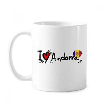 Imagem de I Love Andorra Word Flag Love Heart Illustration Mug Cerâmica Coffee Porcelain Cup Tableware