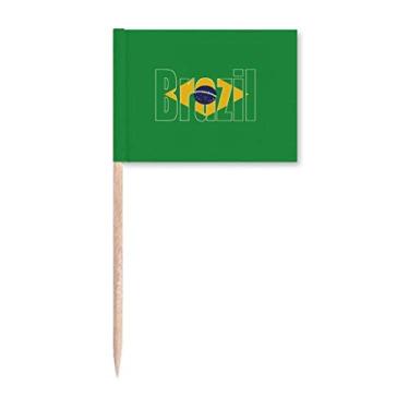 Imagem de Bandeira do Brasil com nome Art Deco Presente Fashion Palito de Dentes Marcadores Decoração de Festa