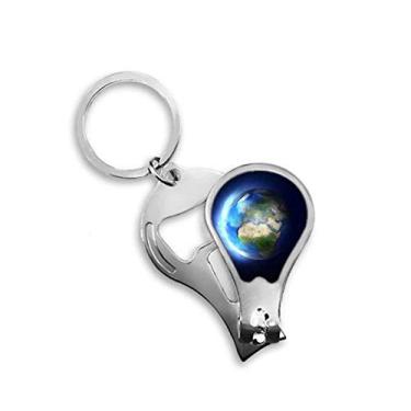 Imagem de Cortador de unhas Blue White Planeta Terra Abridor Chaveiro Tesoura