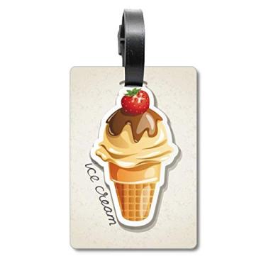 Imagem de Carta de bagagem com etiqueta de cartão de bagagem de chocolate doce sorvete de morango, Multicolorido.