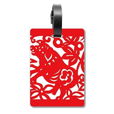 Imagem de Porco com corte de papel animal China Zodíaco mala etiqueta etiqueta cartão de bagagem etiqueta pendurada etiqueta, Multicolorido.