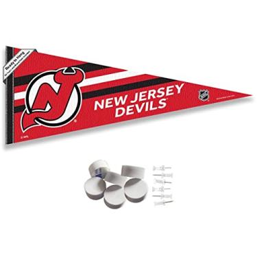 Imagem de New Jersey Devils Pennant Flag and Wall Tack Pads Mounts