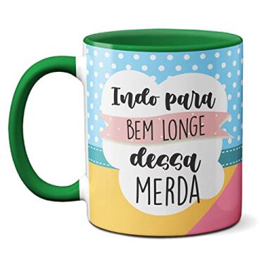 Imagem de Caneca Lhama Divertida Indo Pra Bem Longe Dessa Merda (Verde)