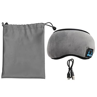Imagem de máscara ocular Bluetooth,Venda Bluetooth com bolsa de armazenamento, música sem fio embutida para fone de ouvido Tapa-olho Bluetooth, tapa-olho lavável para dormir, máscara para (grey)