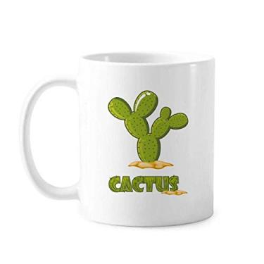 Imagem de Suculentas de planta de cacto, caneca verde de cerâmica, xícara de porcelana de café