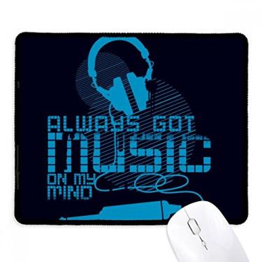 Imagem de Mouse pad Blue Headset Music Crazy Pattern Tapete de borracha para jogos