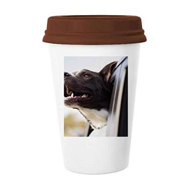 Imagem de Caneca de foto de animal de cachorro preto Caneca copo de cerâmica copo copo de café