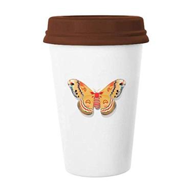 Imagem de Caneca 3D de borboleta chinesa em cor laranja, copo de cerâmica de vidro para beber café