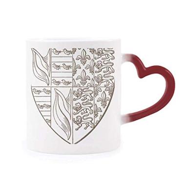 Imagem de Caneca branca preta com estampa de leão e estampa de ilustração sensível ao calor Caneca vermelha que muda de cor, Canecas, Canecao