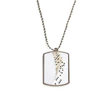 Imagem de DIYthinker Colar Pai Gow Domino Gambling Photo Corrente de aço inoxidável com pingente de identificação para cães