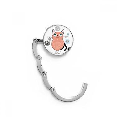 Imagem de Gancho de mesa com fecho decorativo e gancho dobrável Smile Animal Pink Cat