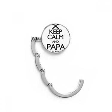 Imagem de Gancho de mesa com citação Keep Calm and Papa Wil Fix It, gancho decorativo de extensão dobrável