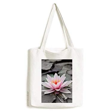 Imagem de Pink Flowers Red Lotus Art Deco Gift Fashion Tote Canvas Bag Shopping Satchel Casual Bolsa