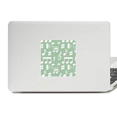 Imagem de Adesivo branco notas musicais decalque verde vinil paster laptop decoração PC