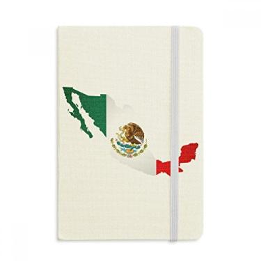 Imagem de Caderno com emblema de mapa do México verde vermelho águia comer cobra oficial tecido capa dura diário clássico