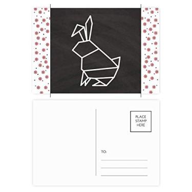 Imagem de Carta postal abstrata de coelhos origami formato geométrico Natal Flor Celebração Cartão postal Bênção