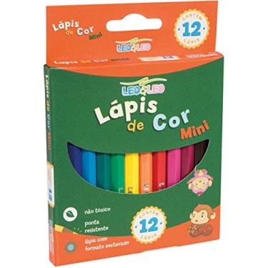 Imagem de Lapis De Cor Sextavado 12 Cores Curto - Pacote com 12, Leonora, 4690, Multicor