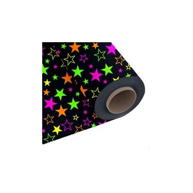 Imagem de TNT Estampado Estrela Neon (brilha no escuro usando a luz negra) - 2,00m x 1,40m