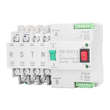 Imagem de Interruptor de Transferência Automática de Alimentação Dupla, 80A Temporizador 4P Interruptor de Alimentação Controlador Montagem Em Trilho de 35 Mm para Fonte de Alimentação de Emergência