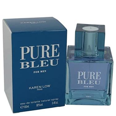 Imagem de Eau de Toilette em spray masculino Karen Low Pure Azul, 3,4 onças