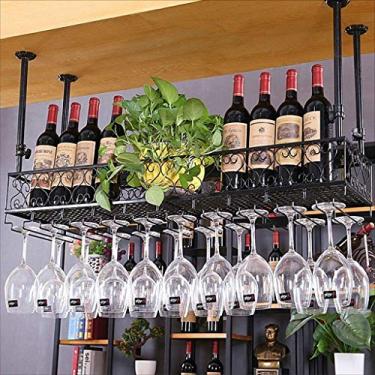Imagem de Balcão de bar Bar Wine Rack Restaurant Wine Wine Glasses invertidos Retro Wine Rack Wine Rack, a, 60 * 25cm needed