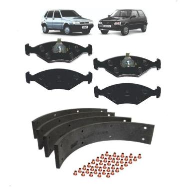 Imagem de Kit Pastilha Lona De Freio Uno Mille 84 A 08 Premio Fiorino