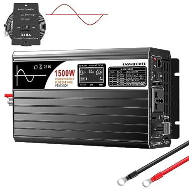 Imagem de xijia 1500 W (Potência de Pico 3000 W) Onda Senoidal Pura Energia Solar DC 12 V Inversor AC 120 V 60 Hz Conversor Solar Para Uso Doméstico Carro DC12V (faixa 10V-15V) (12V CC(10V-15V), 120V CA)