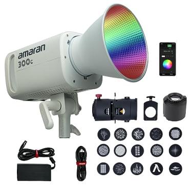 Imagem de Aputure Amaran 300C Branco, 300 W RGB LED COB Luz de Vídeo com Amaran Spotlight SE Kits de Lentes de 36 Graus