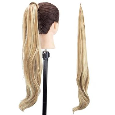 Imagem de IMISSU Extensão de cabelo rabo de cavalo flexível e bonito cabelo rabo de cavalo peruca (Piano Cobre Mix Loiro)
