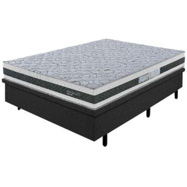 Imagem de Colchão de Casal Biflex Turquia com Molas Ensacadas e Pillow Inn + Box MGA Lift Cotton com Baú e Pistão à Gás - 69x138x188cm - Branco/Grafite/Preto 
