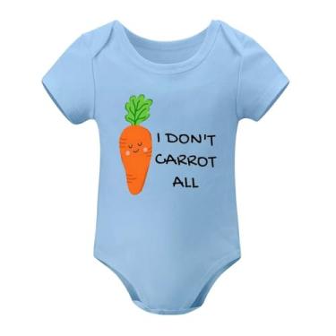 Imagem de SHUYINICE Macacão infantil engraçado para meninos e meninas, macacão premium para recém-nascidos, macacão I Don't Carrot All Baby, Azul-celeste, 18-24 Months