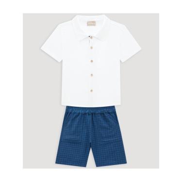 Imagem de Infantil - Conjunto Menino Camisa + Bermuda Milon Branco  menino