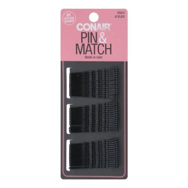 Imagem de Conair Color Match Bobby Pins Blends With Hair Color 45-count BLACK (Pack of 3) 55615