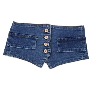 Imagem de GALPADA cinto cintura larga jeans botão de jeans tops de espartilho para mulheres vestido bodycon cintura larga feminina as mulheres vestem cintura larga camisa cordão tecido
