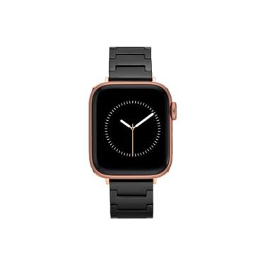 Imagem de WITHit Pulseira moderna de cerâmica Anne Klein para Apple Watch seguro, ajustável, pulseira de substituição para Apple Watch, serve na maioria dos pulsos (38/40/41 mm, preta)