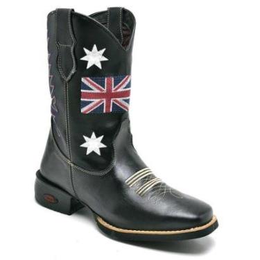 Imagem de Bota Texana Masculina Couro Cano Alto Bordado Country-Masculino
