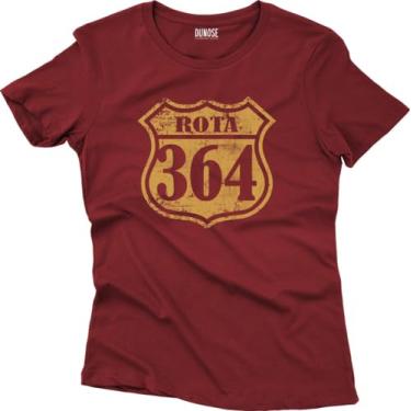 Imagem de Camiseta Algodão Feminina Rota 364 Tamanho:G;Cor:Vinho