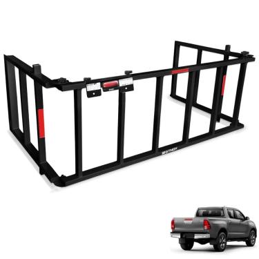 Imagem de Extensor de Caçamba Hilux 2016 a 2024 Rampa Preto Reforçado 350kg Gtnox