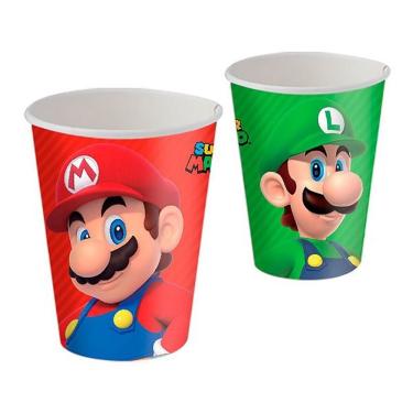 Imagem de Copo Papel 200ml Super Mario C/8 Festcolor